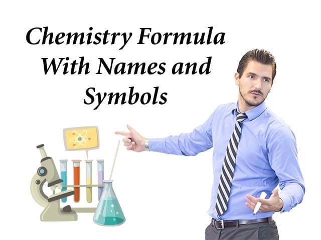 Chemistry Formula With Names and Symbols
